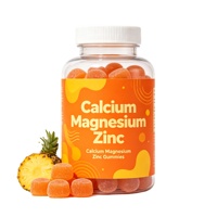 Complément alimentaire en gommes Calcium Magnésium Vitamine D3 K2 Zinc pour le soutien osseux des enfants et adolescents, saveur ananas
