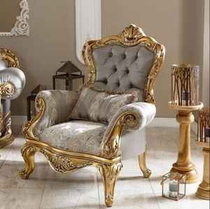 Juego de Sofás Seccionales Nobles para Sala de Estar, Estilo Victoriano Real Imperio, Tallados a Mano, de Madera, para 6 Personas, Muebles para Villa - Product Image 3