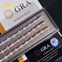 Plata de Ley 925, entrega rápida, collar de tenis cruzado, pulsera, probador de diamantes, cadena de tenis de moissanita VVS certificada GRA