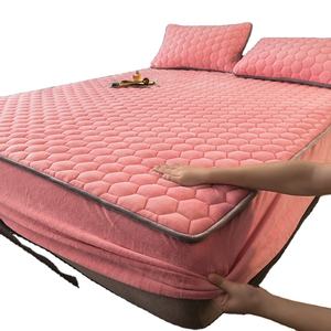 Set Sprei Kasur 3Pcs Motif Garis Tebal Gaya Eropa, Isolasi Multi-Layer, 400TC Polyester/Katun, Ramah Lingkungan, Tahan Lama - Product Image 1