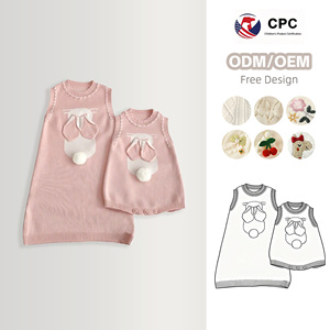 Combinaisons pour bébés Spring Sisters, robes pour enfants en tricot 3D avec motif de lapin, combinaisons douces pour bébés, vêtements pour bébés - Product Image 1