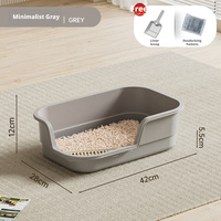 Bac à litière extra-large 20L en PP facile à nettoyer, toilette pour chat extérieure anti-éclaboussures, bac à excréments semi-fermé pour chat