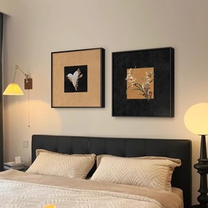 Framed Wall Art Abstract Painting Oil Canvas Black Frame Square Modern Minimalist Decor For Living Room <b>Bedroom</b> Entryway - Product Image 4