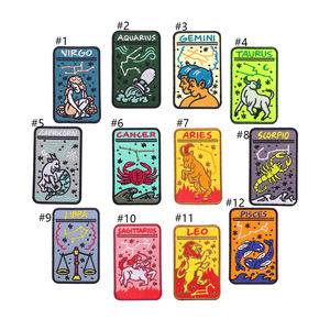 조디악 표지판 조디악 패치에 사각형 점 자수 철 - Product Image 2