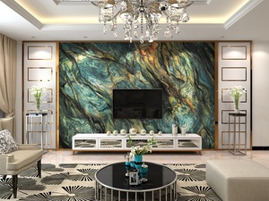 Modello simmetrico di marmo carta da parati di grandi <span class=keywords><strong>dimensioni</strong></span> divano TV decorazione da parete in marmo murale - Product Image 5