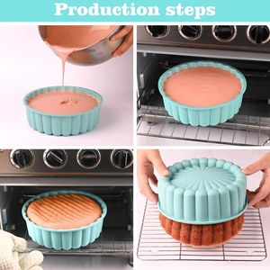 Moule à gâteau rond en silicone <span class=keywords><strong>Charlotte</strong></span> 20 cm sans BPA, compatible lave-vaisselle, <span class=keywords><strong>pour</strong></span> cheesecake - Product Image 2