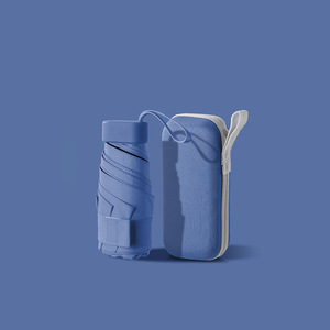 Paraguas Plegable Doble Uso, <span class=keywords><strong>Protector</strong></span> <span class=keywords><strong>Solar</strong></span> y de Lluvia, Diseño Mini Cápsula Plana de Goma Negra, para Mujer, Venta al Por Mayor - Product Image 2