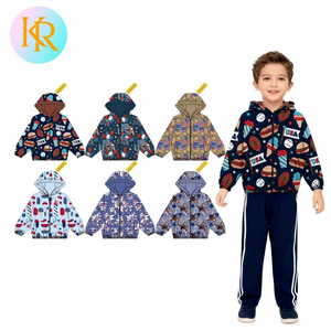 Kerui เสื้อแจ็คเก็ตแฟชั่นสำหรับเด็ก, เสื้อกันลมกันน้ำมีซิปสำหรับเด็กผู้ชาย - Product Image 1