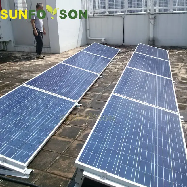 Солнечные панели Sunforson, монтажные рельсы, фотоэлектрические конструкции, бетонное основание, плоская крыша, солнечное крепление, сопутствующие товары