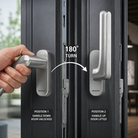 Porte coulissante à rupture de pont thermique en aluminium robuste, résistante aux impacts d'ouragan, pour véranda et balcon de villa de luxe