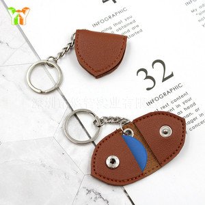 Estuche para púas de guitarra de cuero hecho a mano, llavero, bolsa de almacenamiento para púas de ukelele, accesorio para instrumentos. - Product Image 3