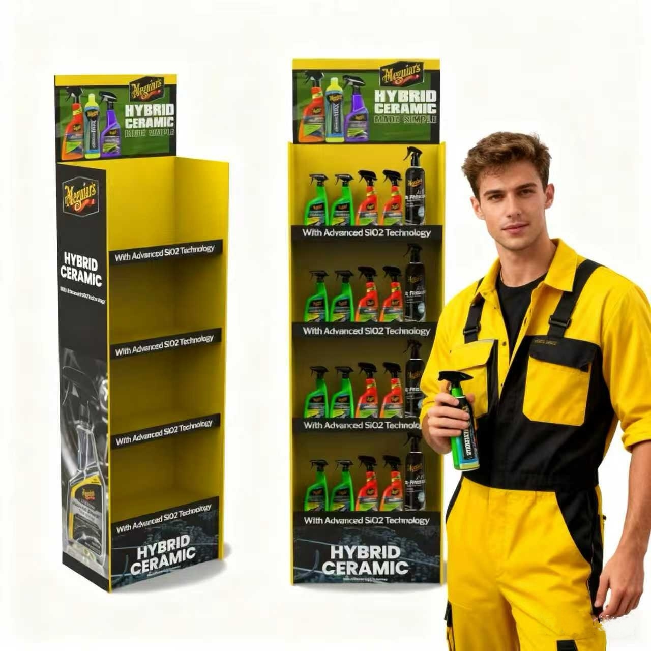 Custom Cardboard Gasoline Display Stand Foldable Floor Rack for Gas Station Convenience Store & Retail Stores — view 1