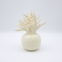 Diffuseur d'arômes en céramique blanche crémeuse avec corde en coton, design corail personnalisé, pour la maison, le bureau, la chambre et la salle de bain