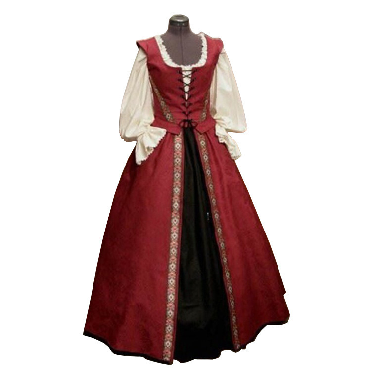 Medieval Renaissance Gown Robe Dress for Women - Victorian Court Princess  Costume for Halloween & Carnival Parties