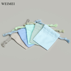 ถุงผ้าฝ้ายลายก้างปลา WEIMEI พร้อมโลโก้สั่งทำพิเศษ มีแผ่นรองด้านใน สำหรับใส่ของขวัญหรือเครื่องประดับ - Product Image 1