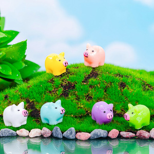 Mini Figuras de Animales de Dibujos Animados, Mini Cerditos de Resina, Manualidades Creativas, Adorno para Jardín de Hadas, Decoración Linda para el Hogar - Product Image 3