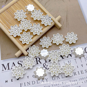 Faux Pearl Flower Beads White Eight Petal Shape For DIY Jewelry <b>Bracelet</b> Phone Case Craft Accessories - Product Image 3