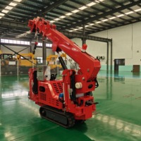 Mini grue araignée de 2 tonnes avec flèche télescopique rotative à 360 degrés, idéale pour les espaces étroits, équipée d'une alarme de surcharge pour la sécurité