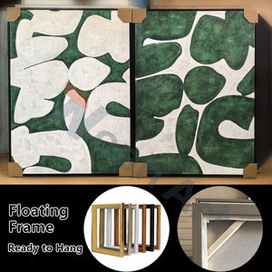 Vertical Peint À La Main Toile Géométrique Vert Peintures Abstraites Minimaliste Nordique Mur Art Décor À La Maison - Product Image 3