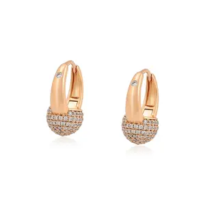 S00139555 xuping jewelry personality Design Fashion Exquisite Pine Cone Oval Row of Diamond Earrings