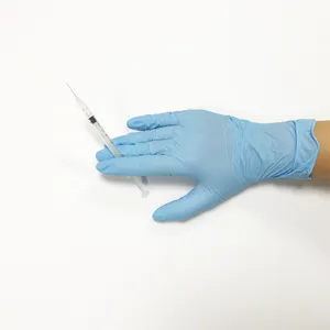Gants d'eamination en nitrile bleu clair gants jetables examen médical sans poudre gants en nitrile sans latex