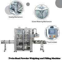 Machine de remplissage automatique à double tête pour poudres, avec vis sans fin, pour aliments, protéines de lait, épices, café et poudres chimiques
