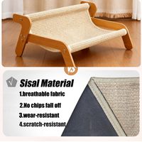 Hamac pour chat en sisal, anti-chute, avec cadre en bois, respirant, protection de meubles pour chats d'intérieur - Vente en gros