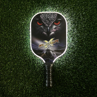 Nouvelle Raquette de Pickleball Exclusive Brevetée 2026 100% Carbone T300 Nid d'Abeille Lumineuse LED pour Enfants et Adultes 240g Nuit