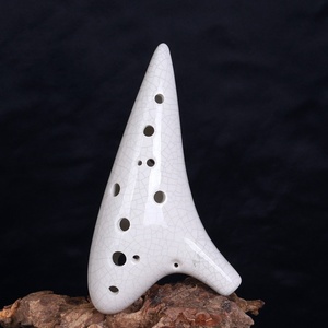 Ocarina Profesional de 12 Orificios en Do Alto, con Acabado Glaseado Efecto Grieta de Hielo, Flauta de Cerámica, Instrumento de Viento, Venta al por Mayor para Tiendas de Música - Product Image 3