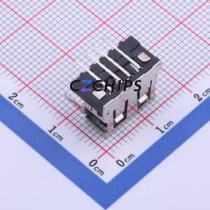912-122A102AD10200 <b>USB</b> Connector Bent Lead Through Hole Connector Type-<b>A</b> <b>USB</b> <b>2.0</b> Female Right Angle Insert - Product Image 2