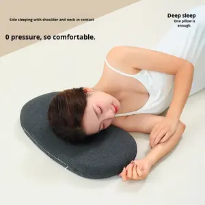 Almohada <span class=keywords><strong>de</strong></span> Espuma Viscoelástica Ultrafina <span class=keywords><strong>de</strong></span> Baja Presión para <span class=keywords><strong>Dormir</strong></span> Boca Abajo, con Soporte Cervical, Funda Extraíble y Lavable, Forma Ovalada - Product Image 3