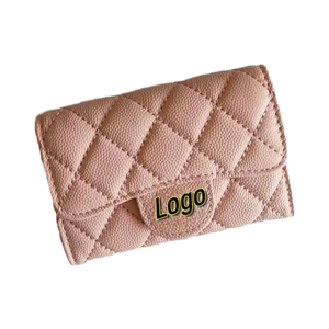 กระเป๋าใส่เหรียญสุดหรูดีไซน์เนอร์กระเป๋าสตางค์หนังยาวสั้นประดับด้วยโพลีเอสเตอร์สำหรับบุรุษและสตรีประดับดอกไม้ - Product Image 1