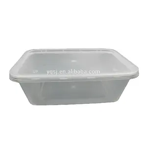 Toptan 750ml / 26 oz dikdörtgen plastik kapak ile yemek hazırlama saklama kabı, dondurulmuş gıda/ekmek ambalaj kutusu