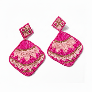 ต่างหูห้อยปักที่สะดุดตาพร้อมลูกปัด - Product Image 1