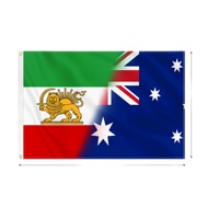 Drapeau combiné Lion et Soleil du Sud, symbole de la solidarité de la diaspora iranienne et australienne, 90x150cm (3x5ft), robuste, vente en gros