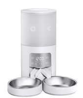 Distributeur automatique intelligent pour animaux de compagnie, en plastique et acier inoxydable, avec contrôle programmable, bol simple ou double, écran LED, pour chat et chien