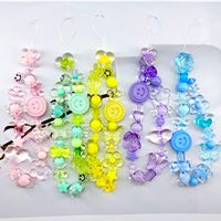 Manik-manik Akrilik Multiwarna Bentuk Bunga, Hati, Bintang, Kupu-kupu, Wajah Tersenyum, Mickey, Manik Spacer Lepas untuk Pembuatan DIY Gelang dan Gantungan Ponsel