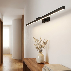 Specchio <span class=keywords><strong>da</strong></span> Bagno Moderno <span class=keywords><strong>a</strong></span> <span class=keywords><strong>LED</strong></span> con Illuminazione Integrata, Montaggio <span class=keywords><strong>a</strong></span> <span class=keywords><strong>Parete</strong></span>, Struttura in Alluminio, per Trucco e Uso in Hotel - Product Image 3