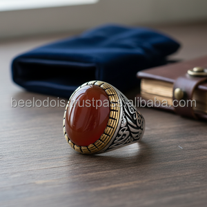 925K Sterling <b>Silver</b> Carnelian <b>Men</b> <b>Ring</b> - Product Image 3