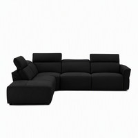 Canapé inclinable électrique modulaire de style italien de luxe avec appuie-têtes motorisés, console multimédia intégrée et lampes de lecture pour villa