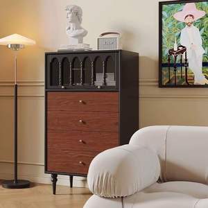 Cómoda retro francesa de madera maciza de palisandro 70x40x120 para almacenamiento en dormitorio, sala de estar, uso doméstico, aparador - Product Image 1