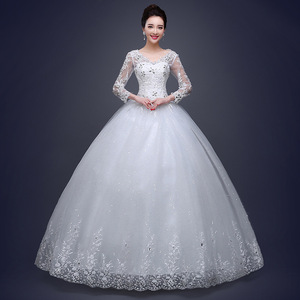 S0375T 2024奢华女式婚纱优雅风格齐肩可拆卸火车高品质缎面面料二合一尾巴 - Product Image 2