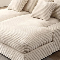 Nuevo sofá de doble asiento de muebles para el hogar segmentados modulares de pana a rayas gruesas con sofá cama grande Ted para sala de estar