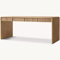 Bureau de bureau carré en bois massif de style américain