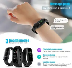 M6 Bluetooth Tracking Schlaf monitor Herzfrequenz Fit Bit Smart Band Fitness Armband TFT Farbe AMOLED Bildschirm Smart Watch Smartwatch