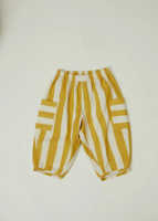 Ensemble de vêtements pour enfants 2 pièces, t-shirt ample en coton uni et pantalon harem rayé, vêtements d'été pour bébé