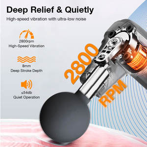 Tragbare Muskelmassagepistole mit 4 Aufsätzen, Elektrischer Faszien-<span class=keywords><strong>Vibrator</strong></span> mit Verlängertem Griff, Handgehaltene Tiefengewebe-Massagepistole - Product Image 5