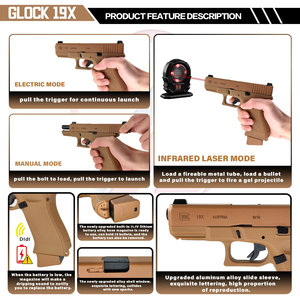 Pistolas de Hidrogel G19x Metal Gelblaster Electrónicas con Características de Seguridad para Adultos - Unisex - Product Image 3