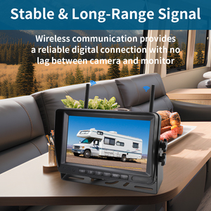 Camera lùi xe không dây AHD 7 inch, tầm nhìn ban đêm, giám sát video an ninh khi đỗ xe cho xe RV, Motorhome - Product Image 3