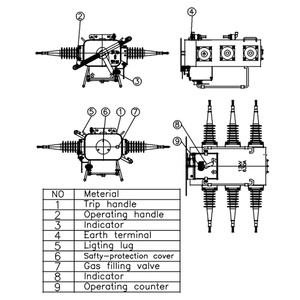 ปอนด์ Outdoor12/40.5kV 40.5kV 24kV 10kV ปอนด์กลางแจ้งติดตั้งเสา12kV สวิตช์แบ่งโหลด SF6 - Product Image 5